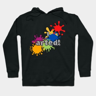 I arted bubble font with fun and colorful paint splat graphic design Hoodie